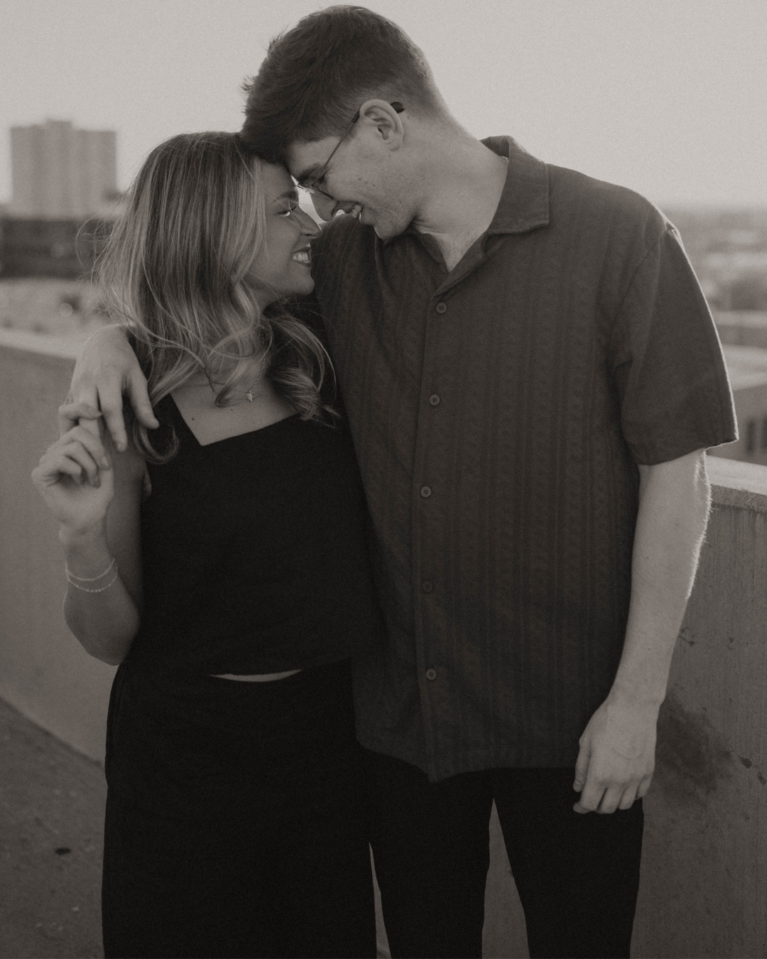couples session during golden hour in oklahoma city